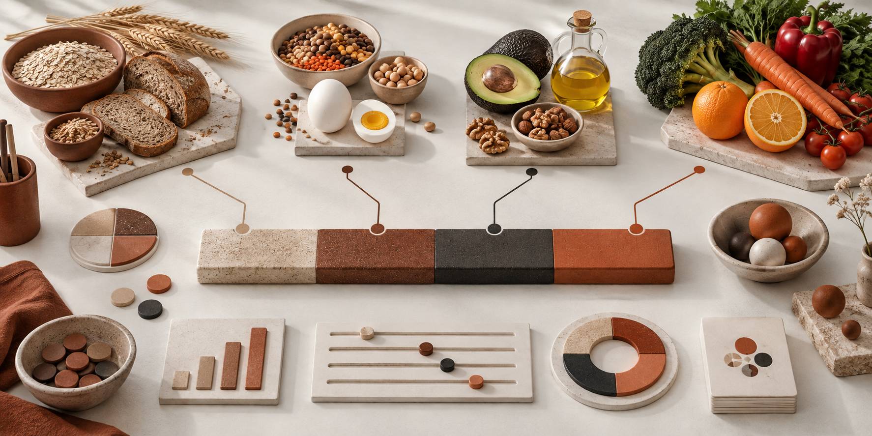 Illustration éditoriale du sujet : Eco : les quatre nutriments et comment lire ta barre de nutrition