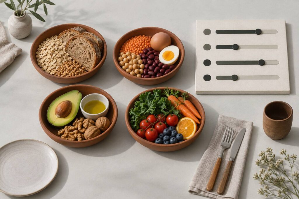 Illustration éditoriale du sujet : Eco : les quatre nutriments et comment lire ta barre de nutrition