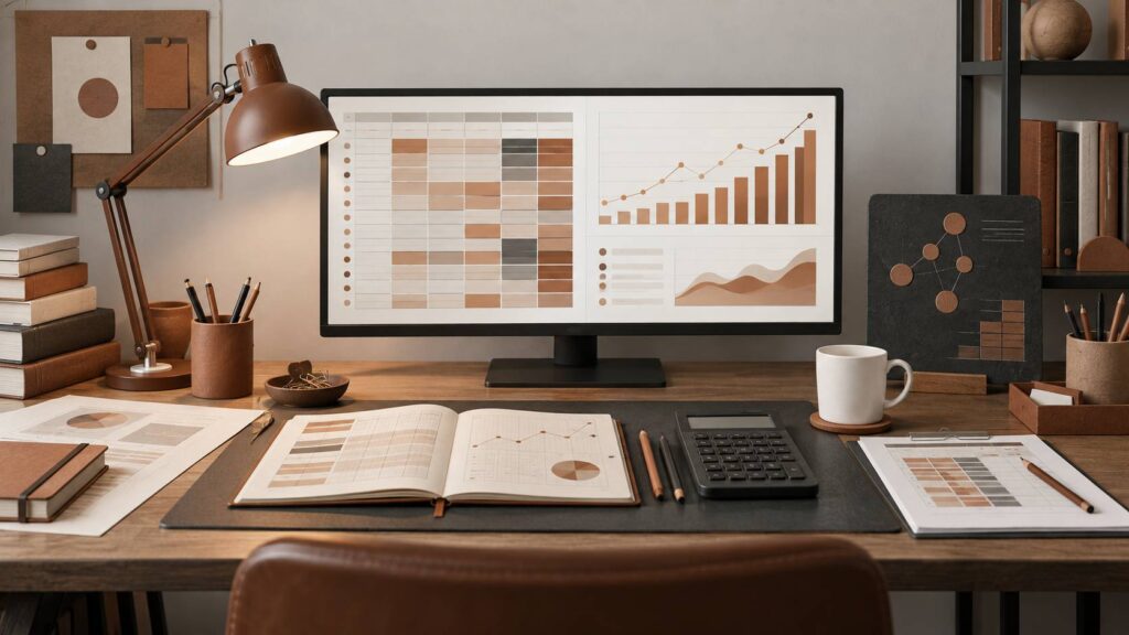Écran de jeu de gestion affichant un tableau de données de production